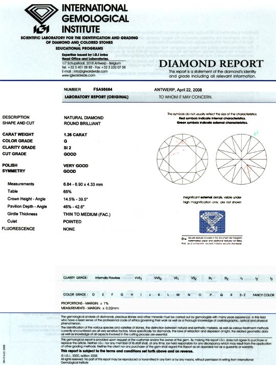 Foto 9 - Diamant 1,26 Carat, Brillant IGI Top Wesselton Diamond, D5887