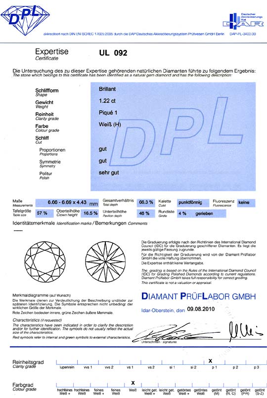 Foto 9 - 1,22ct Karäter Brillant DPL Expertise Wesselton Diamant, D6097
