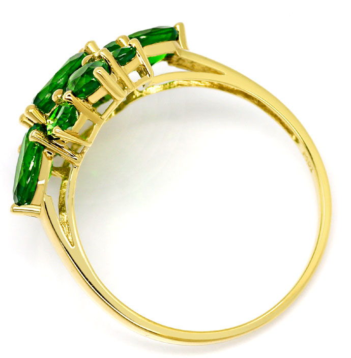 Foto 3 - 4,0ct grüne Super Diopside in dekorativem Gelbgold-Ring, R7629
