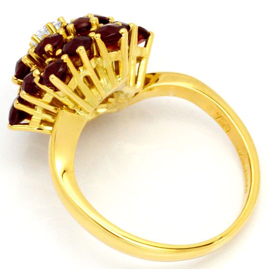 Foto 3 - Brillant-Ring mit 18 Spitzen Granaten 18K Gelbgold Neu, S4056