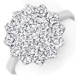 Foto 1 - Diamanten-Ring 19 Brillanten 1,39Carat in 18K Weißgold, S4484