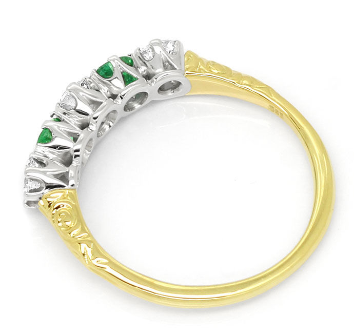 Foto 3 - Halbmemory Gold-Ring mit Smaragden und 0,43ct Diamanten, S9490