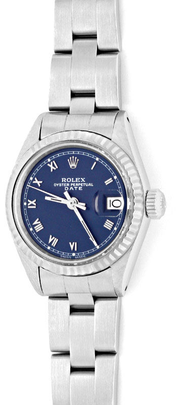 Foto 2 - Rolex Date Damen Uhr Edelstahl Weißgold Oyster Topuhr, U1364